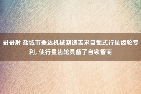 哥哥射 盐城市登达机械制造苦求自锁式行星齿轮专利， 使行星齿轮具备了自锁智商